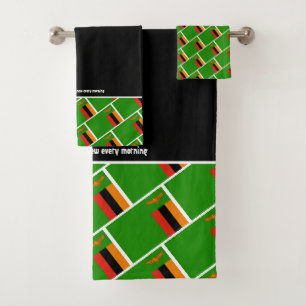 Conjunto De Toalhas Zâmbia NEGRA - Escritura Personalizada da ZAMBIA
