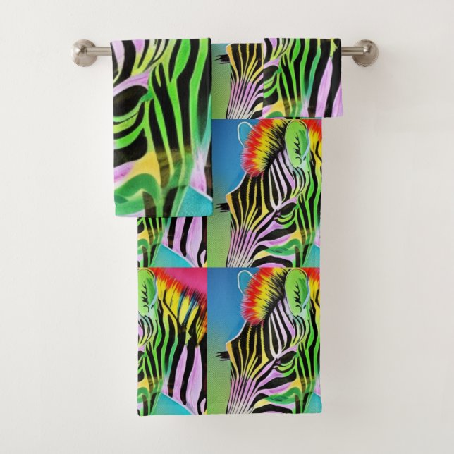 Conjunto De Toalhas Zany Zebra (Insitu)