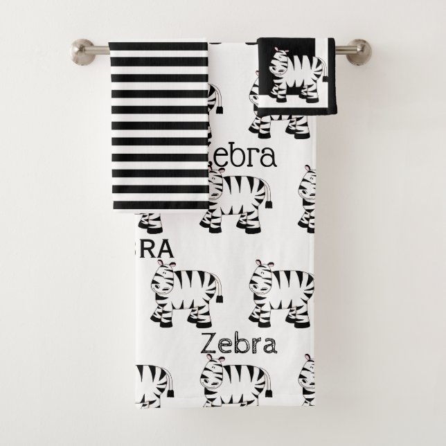 Conjunto De Toalhas Zebra branca e negra (Insitu)