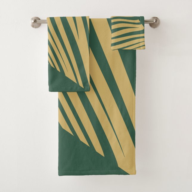 Conjunto De Toalhas Zebra - ciano geométrico e bege (Insitu)