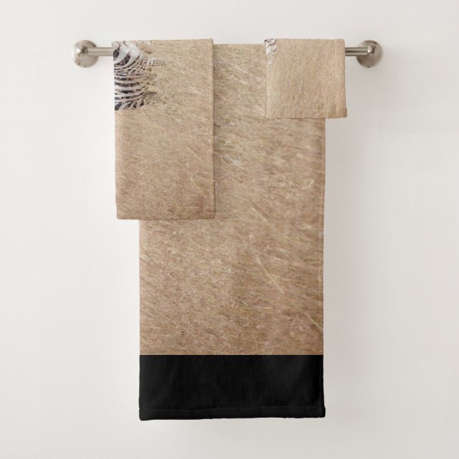 Conjunto De Toalhas Zebra na grama alta (Insitu)