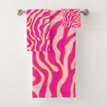 Zebra Stripes Rosa Laranja Cor-de-rosa Impressão A