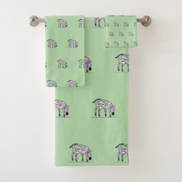 Conjunto De Toalhas Zebras Suaves do Quênia, Cujo Verde
