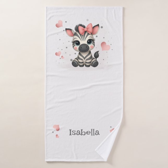 Conjunto De Toalhas Zebrazinha adorável  (Toalha de Banho)
