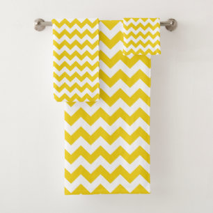 Conjunto De Toalhas Zigzag Amarelo, Chevron Amarelo, Padrão Zigzag