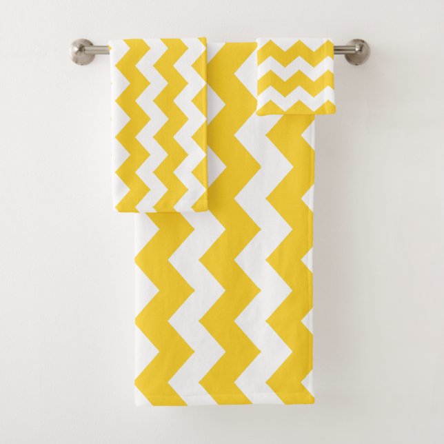 Conjunto De Toalhas Zigzag Amarelo Striped (Insitu)