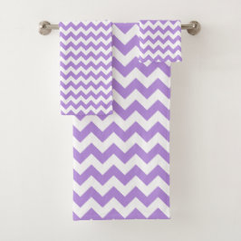 Conjunto De Toalhas Zigzag Roxo, Chevron Roxo, Padrão Geométrico