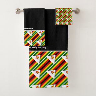 Conjunto De Toalhas ZIMBABWE Scripting Personalizado NEGRO