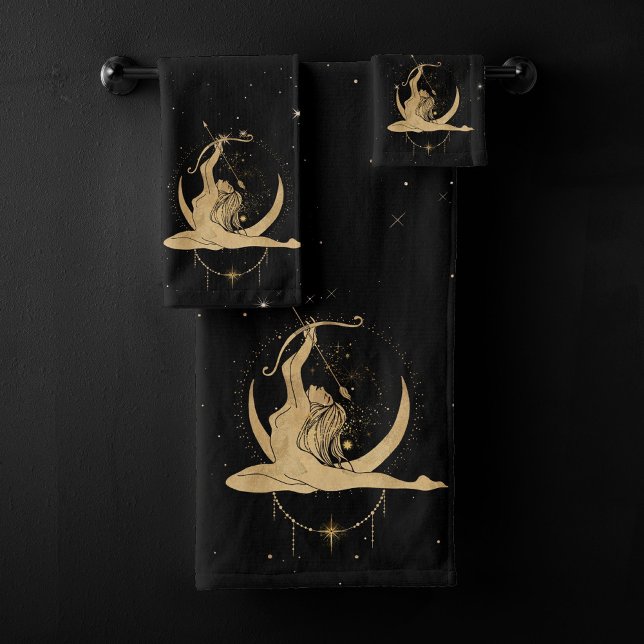 Conjunto De Toalhas Zodiac Goddese | Astrologia Sagitário Cósmica Dour (Criador carregado)