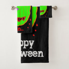 Conjunto De Toalhas Zombie verde Halloween Bath Totod