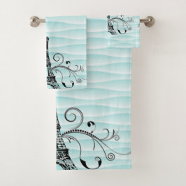 Conjunto de Torres Flouradas de Teal Eiffel Towel