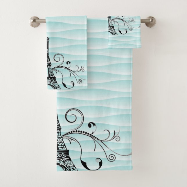Conjunto de Torres Flouradas de Teal Eiffel Towel (Insitu)
