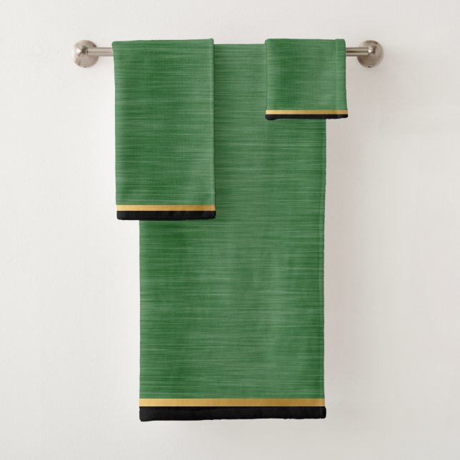CONJUNTO DE TOWEL DE BANHEIRO VERDE DE METAL BRUTO (Insitu)