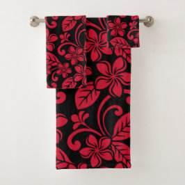 CONJUNTO DE TOWEL DE BANHO (PRETO/VERMELHO) DE PLU