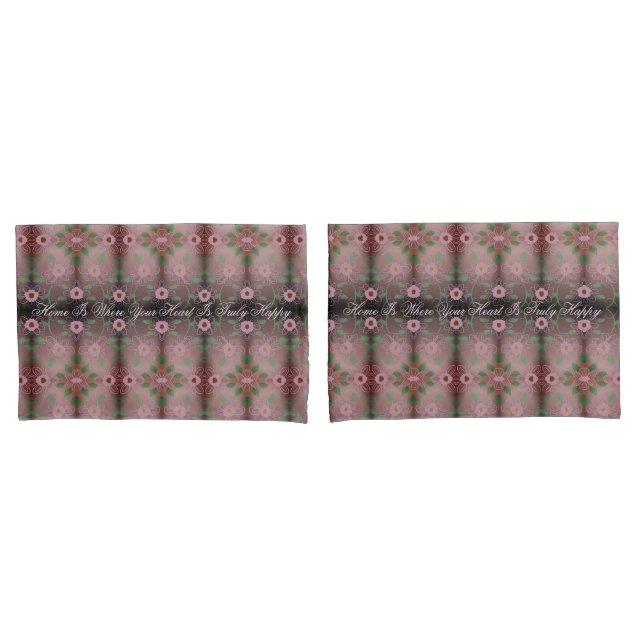 Conjunto de Travesseiros Rosa bonito e Feliz (Frente - conjunto)