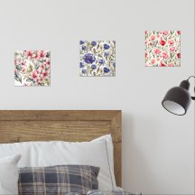 Conjunto de Três Impressões Florais Elegantes Chic