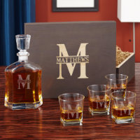 Conjunto de Vidros de Whiskey e Decantor do Oakmon