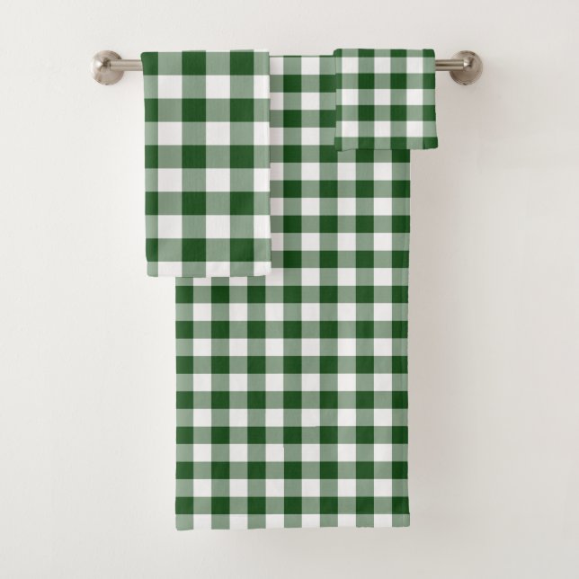 Conjunto de Xadrezes de Gingham, Verde e Branco, b (Insitu)