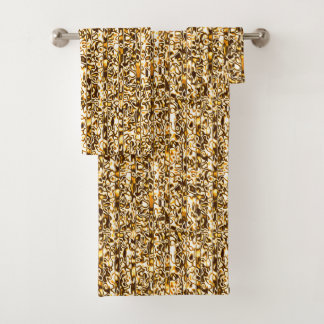 Conjunto Dourado de Toalhas de Chita Impressão