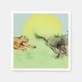 Conjunto ilustrado de guardanapos - Chase