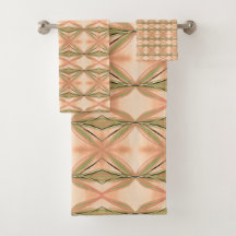 Conjunto Moderno De Coral Rosa E Toalha De Pêssego