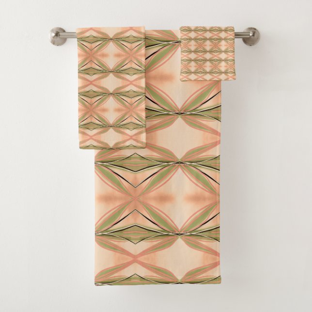 Conjunto Moderno De Coral Rosa E Toalha De Pêssego (Insitu)