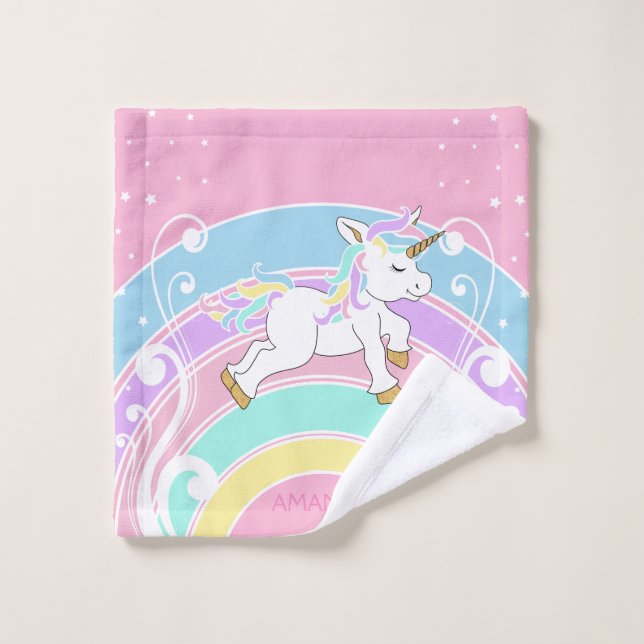 Conjunto Rainbow Unicorn Bath Towel (Pano de lavar)