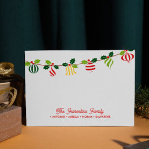 Conjuntos de Cartões de Natal com Enfeites de Famí