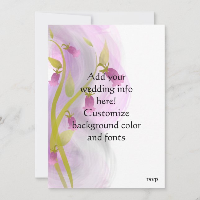 Conjuntos de casamento com aguarela - Flores rosa (Frente)