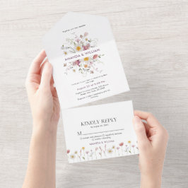Conjuntos de Convite Floral e RSVP Elegante