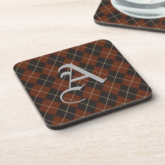Conjuntos de Porta-Copos Argyle Monogramados Vinta (Left Side)