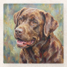 Conjuntos de Porta-Copos de Arte do Labrador Choco