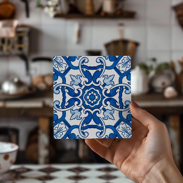Conjuntos de Porta-Copos de Azulejos com Design Vi (European Vintage Sintra Blue Design Tile, Coasters, Drink Coasters, Coaster Set, Home Decor)