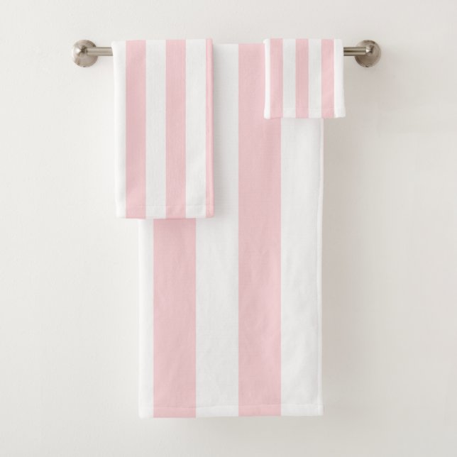 Conjuntos de Toalhas de Banheiro com Listras Rosa  (Insitu)