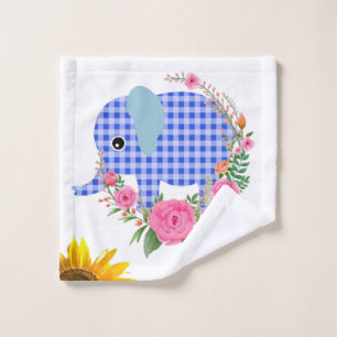 Conjuntos de Toalhas de Elefante Azul Floral