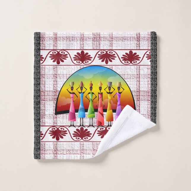 Conjuntos de Torres Negras Mulheres Africanas (Pano de lavar)