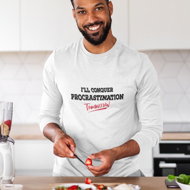 Conquistarei a procrastinação amanhã, T-Shirt (Criador carregado)