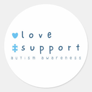 consciência autista amor suporte etiquetas adesivo