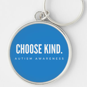 consciência autista escolhe Chaveiro azul-moderno