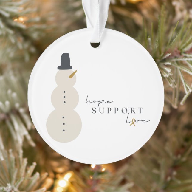 Consciência do cancer. Ornamento acrílico de Natal (Árvore)