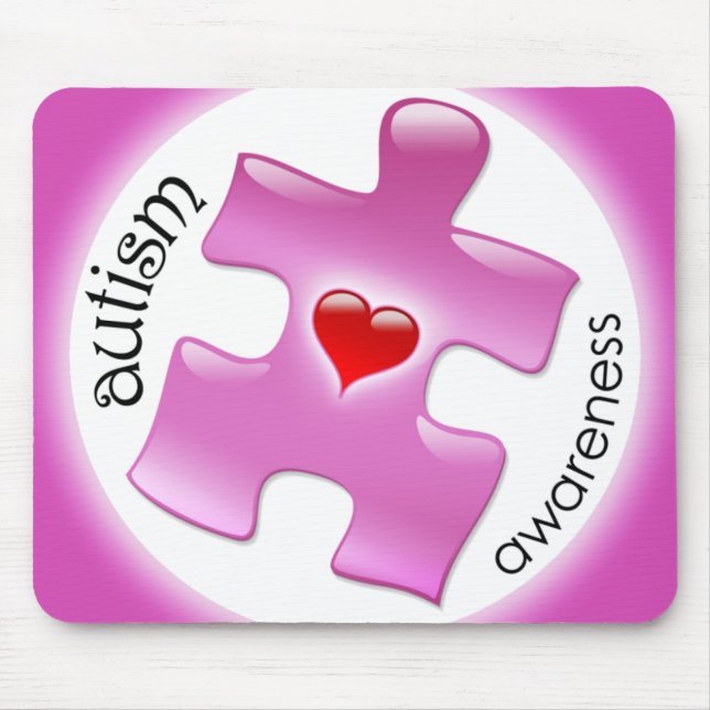 Consciência Mousepad do autismo - rosa (Frente)