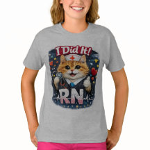 Consegui RN Gato Enfermagem Graduação Camiseta Div