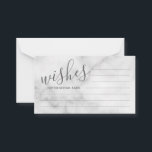 Conselho Aconselhamento e Cartão de Desejo Clássico Marble<br><div class="desc">Adicione um toque pessoal ao seu casamento com um moderno conselho de casamento e um cartão de desejos. Este cartão de conselho apresenta o título no estilo de fonte do script moderno da cinza e detalhes no estilo de fonte sans serif moderno da cinza em fundo de mármore branco. Perfeito...</div>