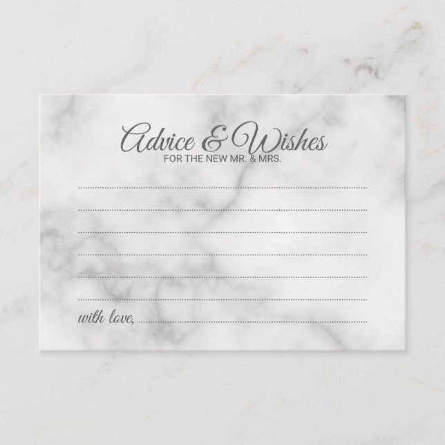 Conselho Aconselhamento e Cartão de Desejo Clássico Marble (Frente)