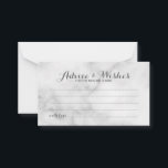 Conselho Aconselhamento e Cartão de Desejo Clássico Marble<br><div class="desc">Adicione um toque pessoal ao seu casamento com um conselho de casamento elegante e um cartão de desejos. Este cartão de conselho apresenta o título no estilo de fonte elegante da caligrafia moderna da cinza e detalhes no estilo de fonte sans serif moderno da cinza em fundo de mármore branco....</div>