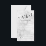 Conselho Aconselhamento e Cartão de Desejo Clássico Marble<br><div class="desc">Adicione um toque pessoal ao seu casamento com um moderno guião de casamento e um cartão de desejos. Este cartão de conselho apresenta o título no estilo de fonte da caligrafia moderna da cinza e detalhes no estilo de fonte sans serif moderno da cinza em fundo de mármore branco. Perfeito...</div>