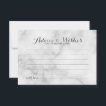 Conselho Aconselhamento e Cartão de Desejo Clássico Marble<br><div class="desc">Adicione um toque pessoal ao seu casamento com um conselho de casamento elegante e um cartão de desejos. Este cartão de conselho apresenta o título no estilo de fonte elegante da caligrafia moderna da cinza e detalhes no estilo de fonte da serif da cinza em fundo de mármore branco. Perfeito...</div>