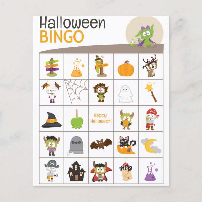 Conselho Adorável do Dragão Halloween BINGO! (Frente)