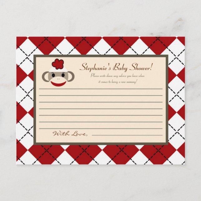 Conselho Argyle de Macaco Vermelho com Cartão de Aconselham (Frente)