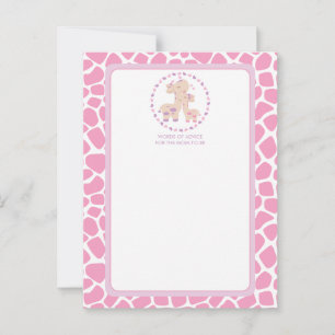 Conselho Baby Girl Giraffe - Chá de fraldas de cartão de co